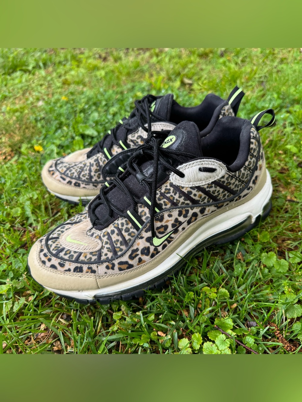 Nike Air Max 98 "Leopard Pack" (Desert Ore/Volt) Women’s 9.5 BV1978-200